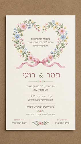 הזמנה יפה לחתונה – עיצוב 10