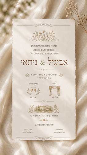 הזמנה לחתונה אונליין – עיצוב 8