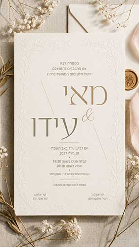 דוגמה להזמנה דיגיטלית לחתונה – עיצוב 9